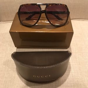 Unisex GUCCI Aviator Sunglasses (tortoise)